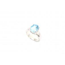 Handmade 925 Sterling silver Women ring Natural semi precious Blue Topaz Stone